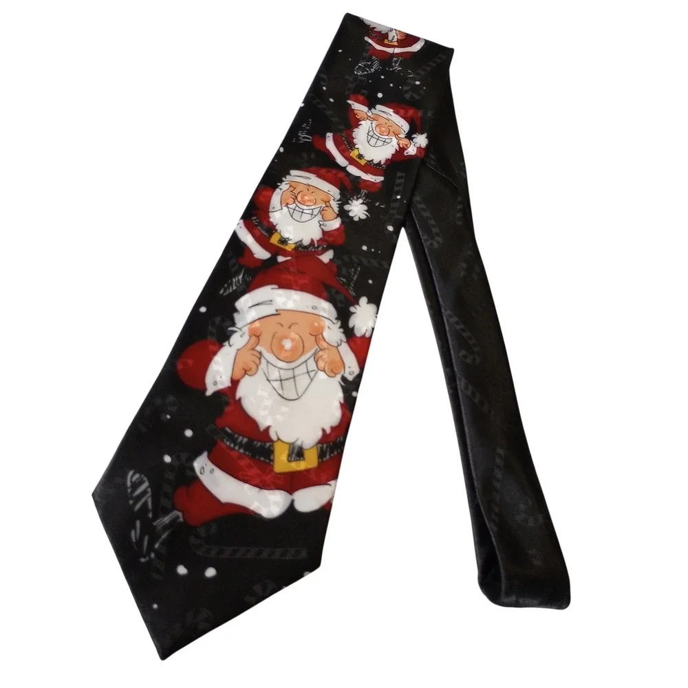 Yule Tie Greetings Hallmark Mens Santa Claus Christmas Tie Polyester Novelty